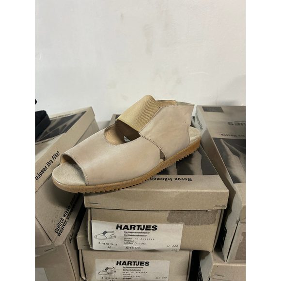 Vintage Hartjes Women's Sling-back Stone Nubuck Sandals 14932‎ - Picture 1 of 4
